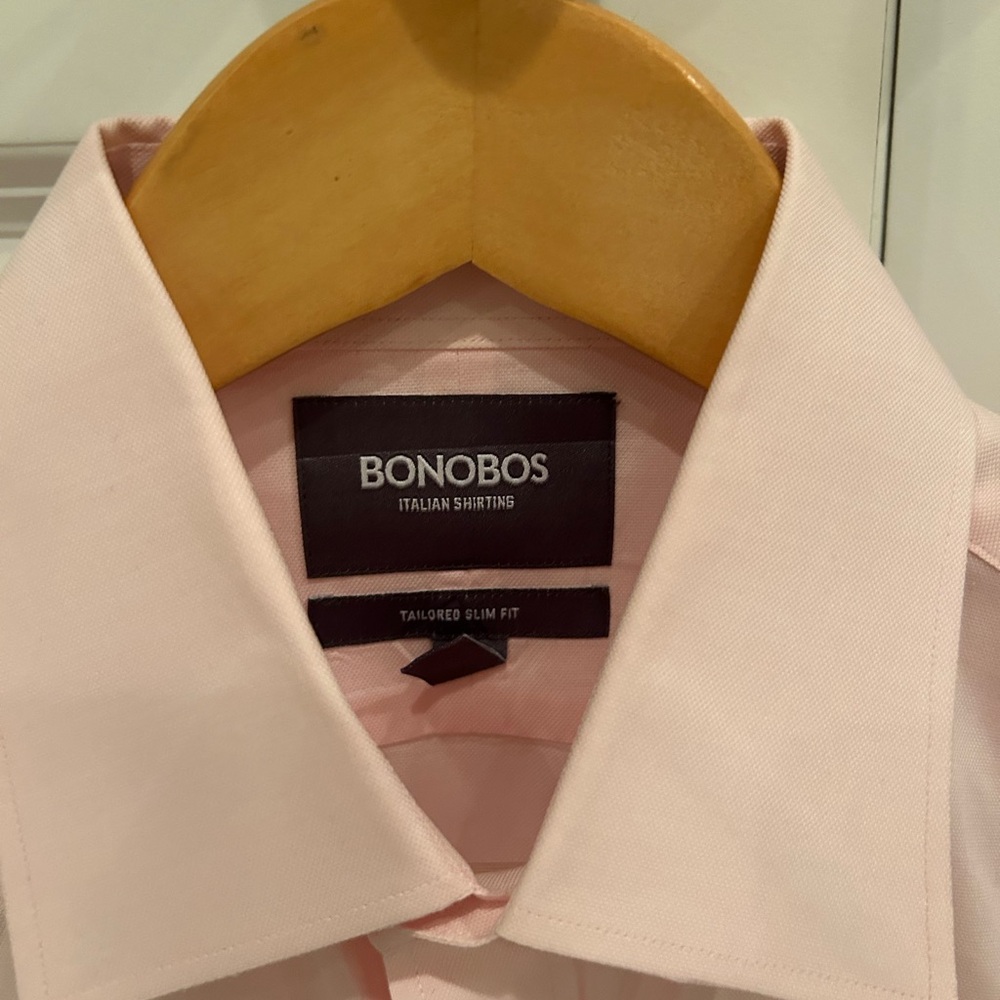 Bonobos Men's Light Pink Dress Shirt Italian Shirting